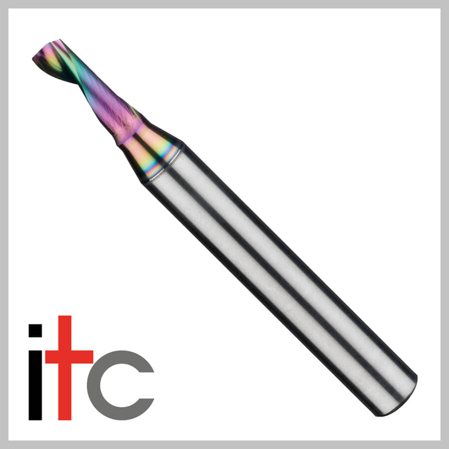 2MM SINGLE FLUTE ROUTER 6MM SHANK 40MM O/ALL 7MM LOC BALANCED IRIDIS COATED